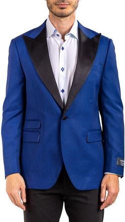 Maceoo Ascencion Satin Lapel Sport Coat in Blue at Nordstrom, Size 4