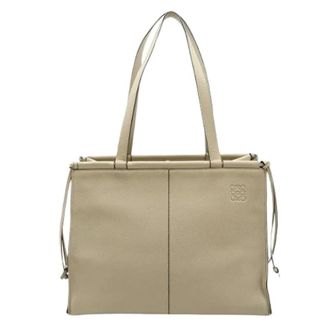 Loewe Pre-owned Leather Cushion Medium Anagram Tote Bag - Dames - Vintage Shopper - Beige - ONE Size - Leer - Vintage