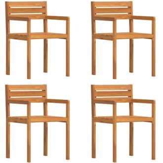 vidaXL Sillas De Jard&iacute;n 4 Unidades 50x53x80 Cm Madera Maciza Acacia Vidaxl