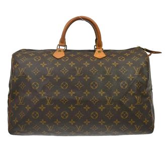 Louis Vuitton Speedy Handbag Monogram Canvas Brown Canvas Handbag (Pre-Owned)