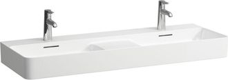 Laufen Laufen Val Lavabo Doble, 3 Agujeros Para Grifo, Sin Rebosadero