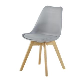 Maisons du monde Silla de estilo escandinavo gris acero y haya