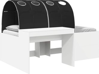 vidaXL Cama Con T&uacute;nel 4 Uds. Blanco Y Negro Madera De Ingenier&iacute;a Vidaxl