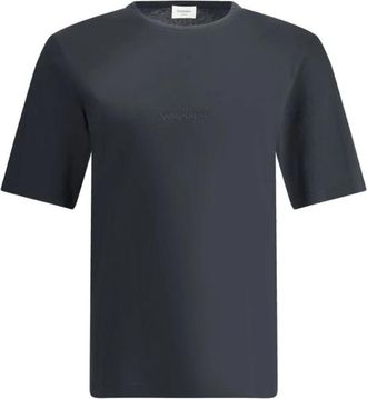 Saint Laurent Minimalistisch Logo T-shirt - Heren - T-shirts - Zwart - M - Katoen - Tops