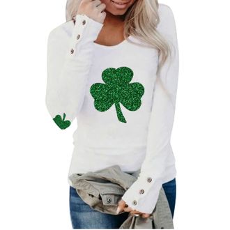 Generic Women St. Patricks Day Sweatshirt Girls St Patricks Day Hoodie Jumper Womens St. Patricks Day Tshirts Irish Sweatshirt 2025 Wei&szlig;