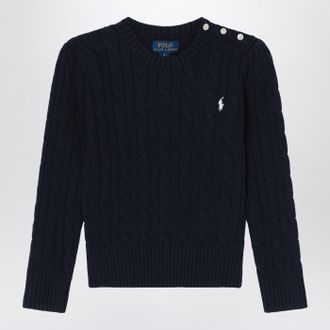 Polo Ralph Lauren Navy blue cotton cable-knit jumper