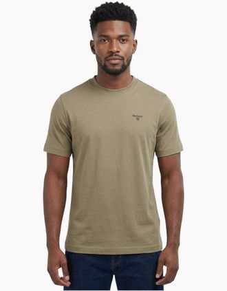 Barbour Mens Barbour Mens SportT-Shirt Crew Neck Relaxed Fit - Green - Size: 40
