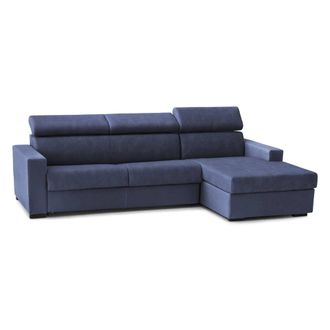 Dmora Sofa Cama Alceste, Sof&aacute; De Esquina, 100% Made In Italy, Sof&aacute; Con Apertura Giratoria, Con Pen&iacute;nsula De Contenedores A La Derecha, Con Reposabrazos Delg