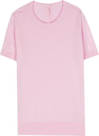 John Smedley fine-ribbed cotton top - women - Cotton - L - Pink