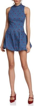 Avec Les Filles Heart Embroidered Mock Neck Bubble Dress in Monarch Heart at Nordstrom Rack, Size 16