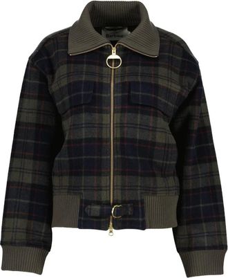 Barbour Overshirt in lana misto Ivybridge - - Jackets - Donna - Verde - S