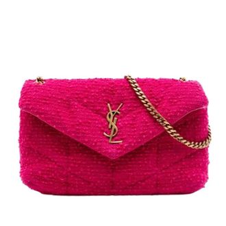 Saint Laurent Pre-owned Shoulder Bags, female, Pink, Size: ONE SIZE Pre-owned LouLou Puffer Bag