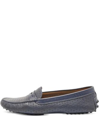 Tod's perforated leather loafers - men - Calf Leather/Calf Leather/Rubber/Calf Leather - 40.5 - Blue