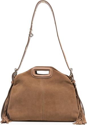 Maje miss M fringed suede shoulder bag - women - Calf Suede/Polyester - One Size - Brown