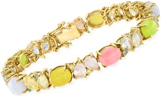 Ross-Simons Pastel Multi-Gemstone Bracelet in 18kt Gold Over Sterling