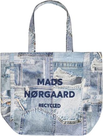 Mads Norgaard Tote Bag - Dames - Shoppers - Blauw - ONE Size - Denim - Tassen