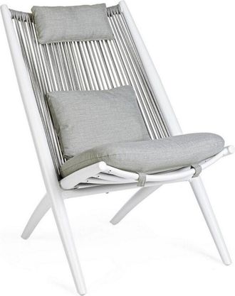 BIZZOTTO Poltrona lounge Aloha in alluminio imbottita da giardino e veranda -Bianco