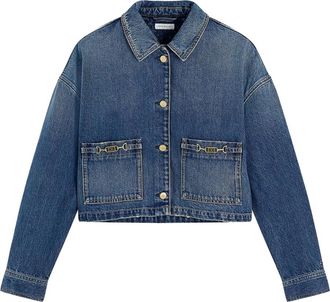 Tommy Hilfiger Cropped Jacket - Dames - Spijkerjassen - Blauw - XS - Katoen - Jassen