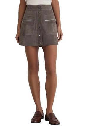 Reiss Tia Suede Miniskirt in Dark Grey at Nordstrom, Size 12 Us
