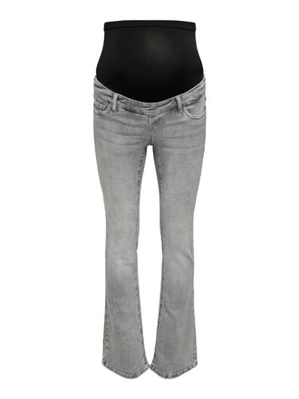 Only Bootcut-Jeans ONLY MATERNITY OLMBLUSH MID WAIST FLARED DNM BOX NOOS, Damen, Gr. XXL (44), L&auml;nge 32, blau (medium grau denim), Denim/Jeans, Obermateria