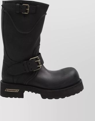 Balenciaga Venom mid-calf leather boots rubber sole