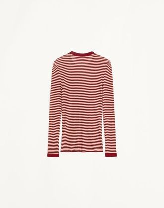Valentino Maglia In Seta Donna ROSSO/ECRU XXS