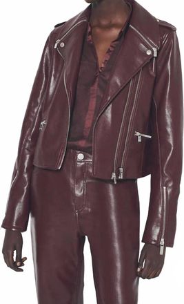 AS by DF Cindy Recycled Leather Jacket In Port Wine