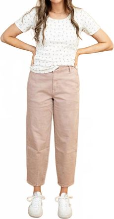 Flying Monkey Revie High Rise And Cropped Ankle Length Barrel Jeans In Dusty Pink