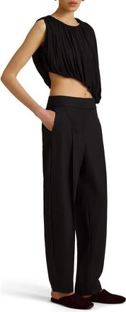 Marina Moscone Gathered Draped Top in Black at Nordstrom, Size 12