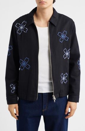 Wax London Eldon Floral Cotton Twill Jacket in Black at Nordstrom, Size Xx-Large