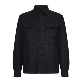 Harris Wharf London Heren, Jassen, Grijs, Maat: 2XL Wol