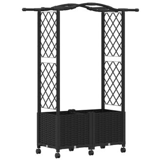 vidaXL Cama Elevada Con Trellis Y Techo Negro 125 X 40 X 144 Cm Pp Vidaxl