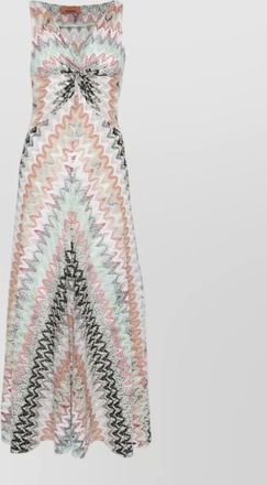 Missoni v neck sleeveless floor length chevron dress