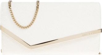 Jimmy Choo London Emmie Clutch - Dames - Schoudertassen - Wit - ONE Size - Leer - Tassen