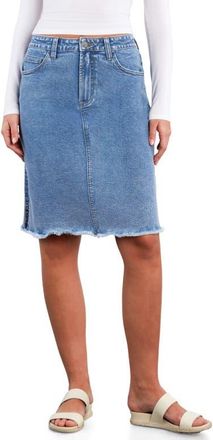 Wash Lab Denim Fray Hem Denim Skirt in Denim Dream at Nordstrom, Size 26