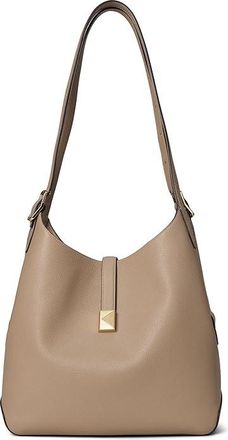 Kate Spade New York Deco Pebbled Leather Large Shoulder Bag Shoulder Womens Handbags Timeless Taupe