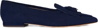 Ralph Lauren Navy Blue Londyn Suede Ballerina Flats