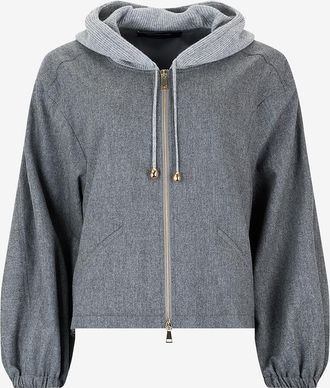 Fabiana Filippi Kapuzen-Bomberjacke aus K&ouml;per