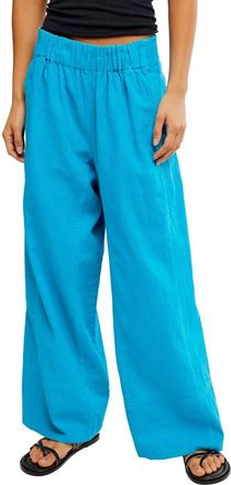 Free People Days End Linen & Cotton Pants in Ocean at Nordstrom, Size X-Small
