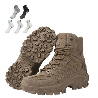 Generic Boots, Tactical Boot, Mens Waterproof Side Zipper Outdoor Combat Boot, Mens Orthopedic Support Anti-Puncture Work Boots (02,11.5)