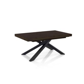 Oresteluchetta Mesa extensible mdf/metal nogal-negro 77x90x130-210 cm
