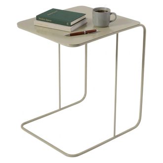 Dmora Mesa De Centro Cattaneo, Brillo Efecto, Forma Rectangular, Tono Crema, 47x46x57h Cm Blanco Crema