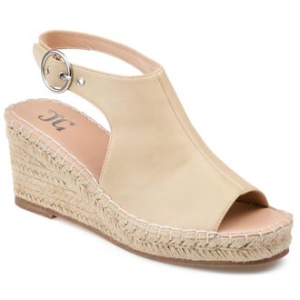 Journee Collection Women & apos;s Crew Medium and Wide Width Espadrille Wedge Sandals