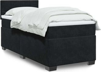 vidaXL Vidaxl - Cama Box Spring Con Colch&oacute;n Terciopelo Negro 80x200 Cm