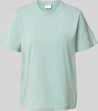 Vila T-Shirt mit geripptem Rundhalsausschnitt Modell NORA in Lind, Gr&ouml;&szlig;e XL