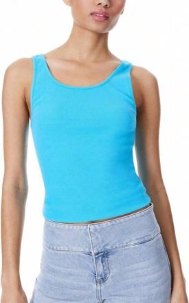 Alice & Olivia Jemi Rib Tank Top In Blue