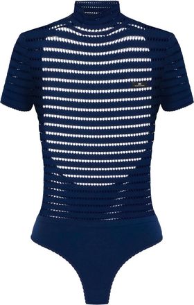 Elisabetta Franchi Body in maglia traforata - Blu