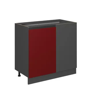 Vicco Armario De Esquina R-line, Rojo, 86 Cm En Forma De J, Sin Encimera, Vicco