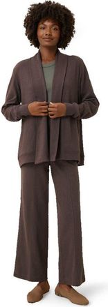 Pact Airplane Short Drape Cardigan in Chocolate Heather at Nordstrom, Size Small