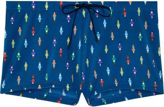HOM Calcio Swim Shorts in Navy Print at Nordstrom, Size Xx-Large